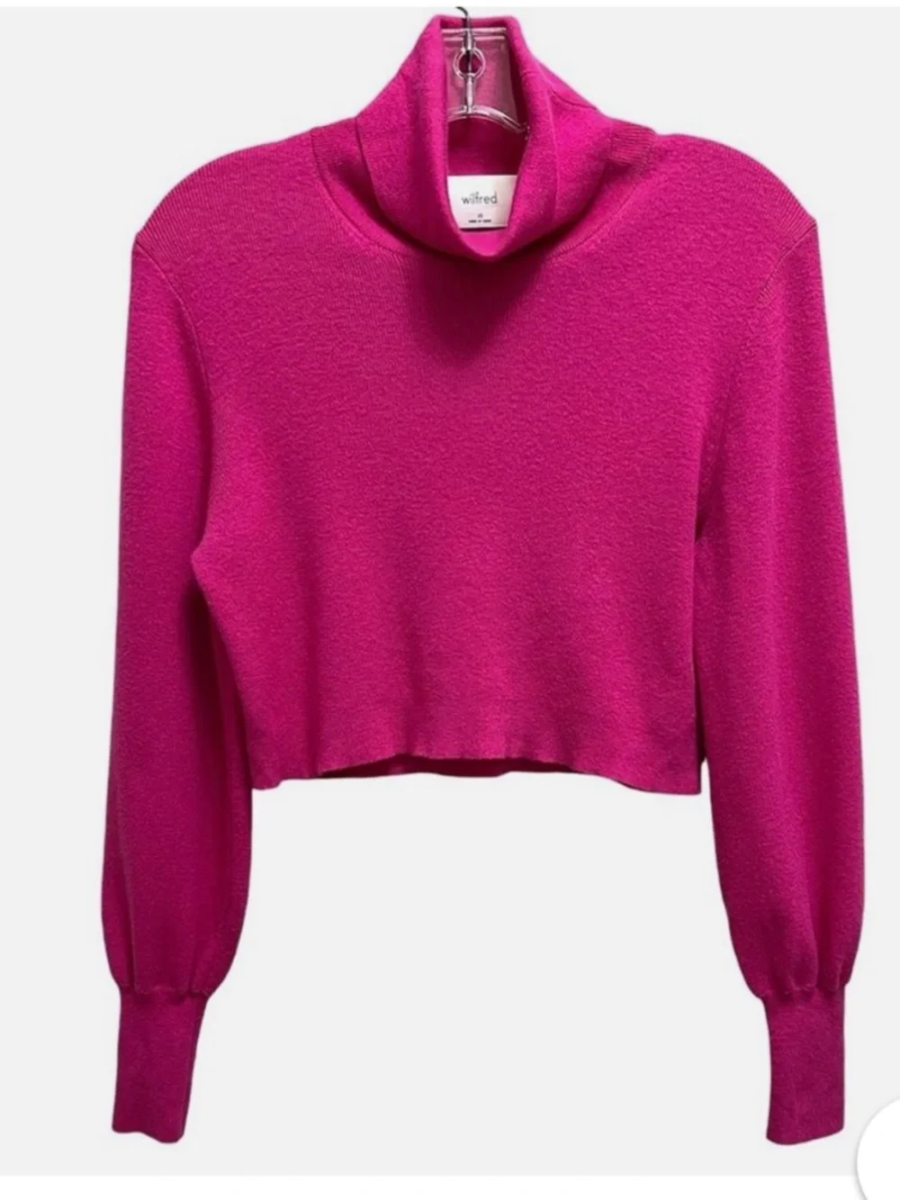 Aritzia Wilfred Rebecca Turtleneck Merino Wool Cropped Pink Size XS - Picture 2 of 8